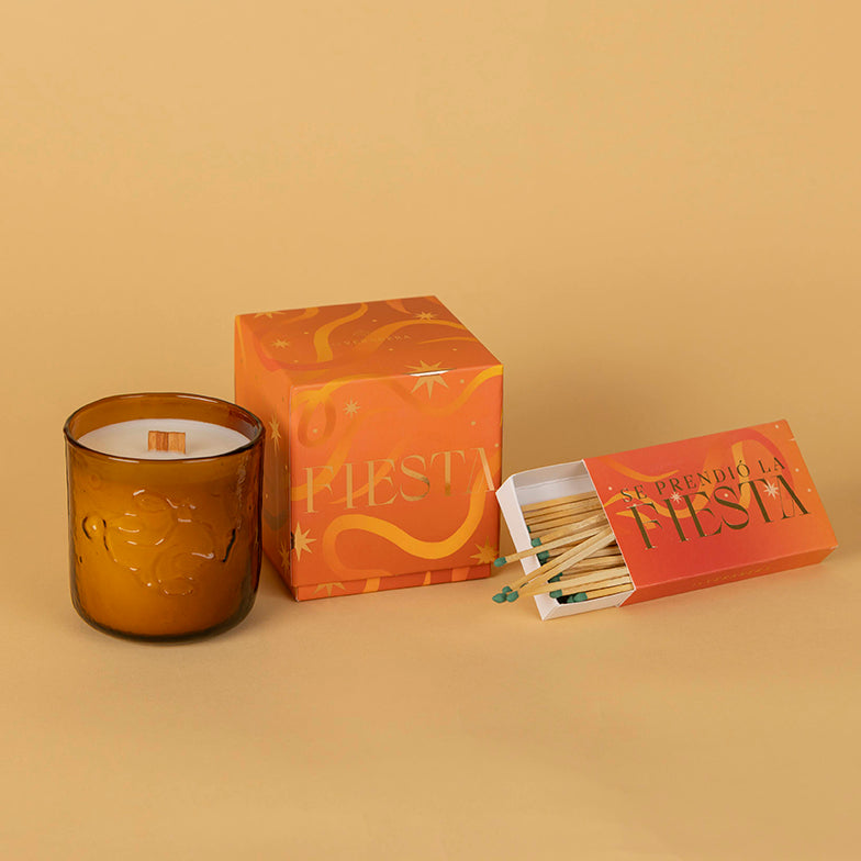 SET FIESTA: VELA + MATCH BOX