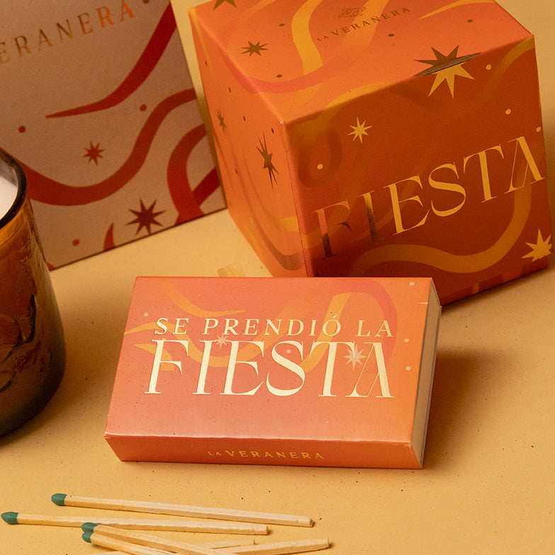 SET FIESTA: VELA + MATCH BOX