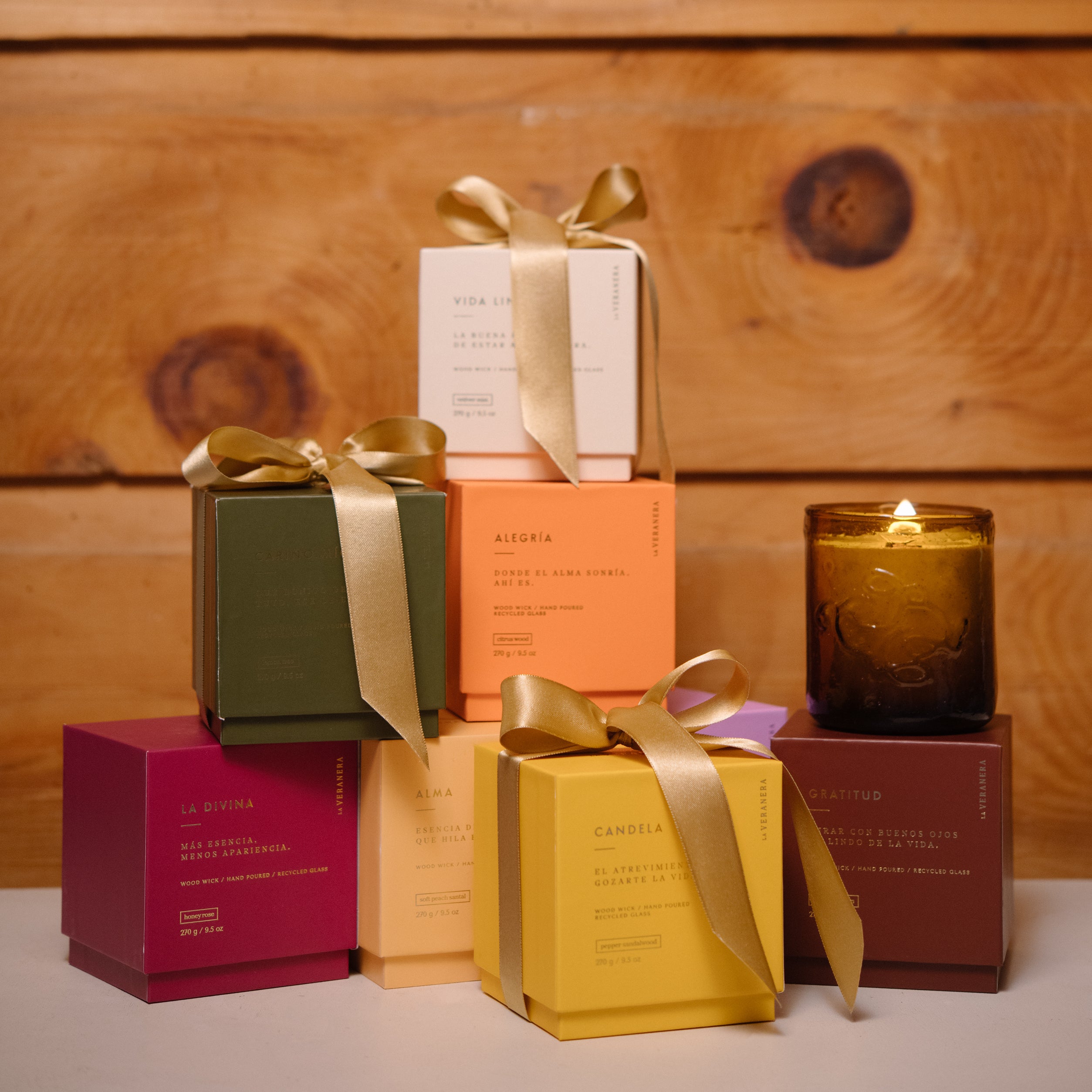 SET X 8 Velas: Empacadas con lazo individual